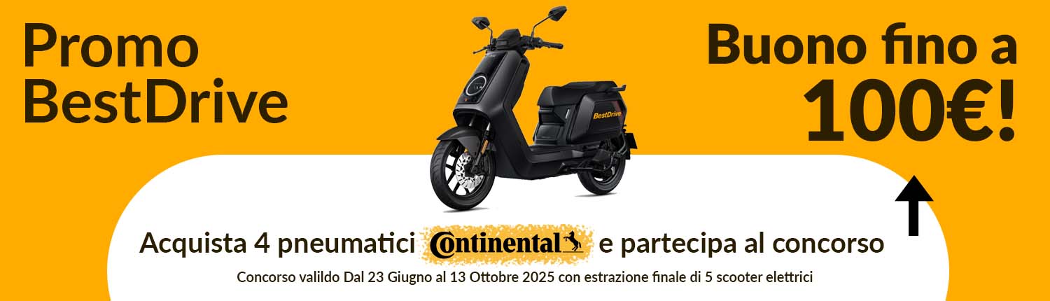 banner con la descrizione della promo bestDrive con al centro uno scooter elettrico